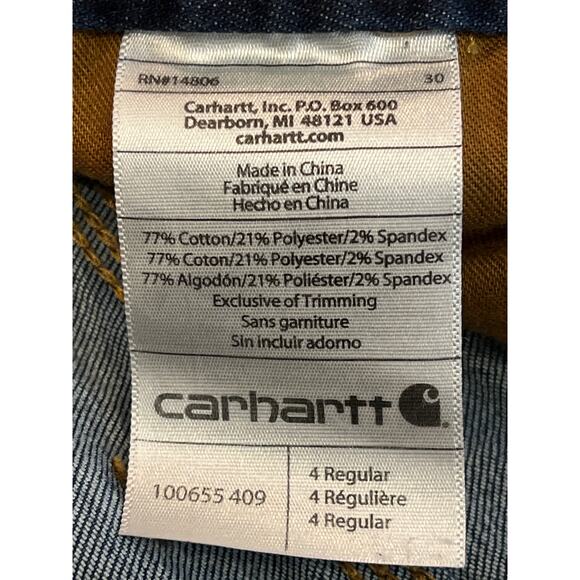 Carhartt Relaxed Fit Blue Jeans Straight Leg‎ Size 4 - Picture 6 of 8